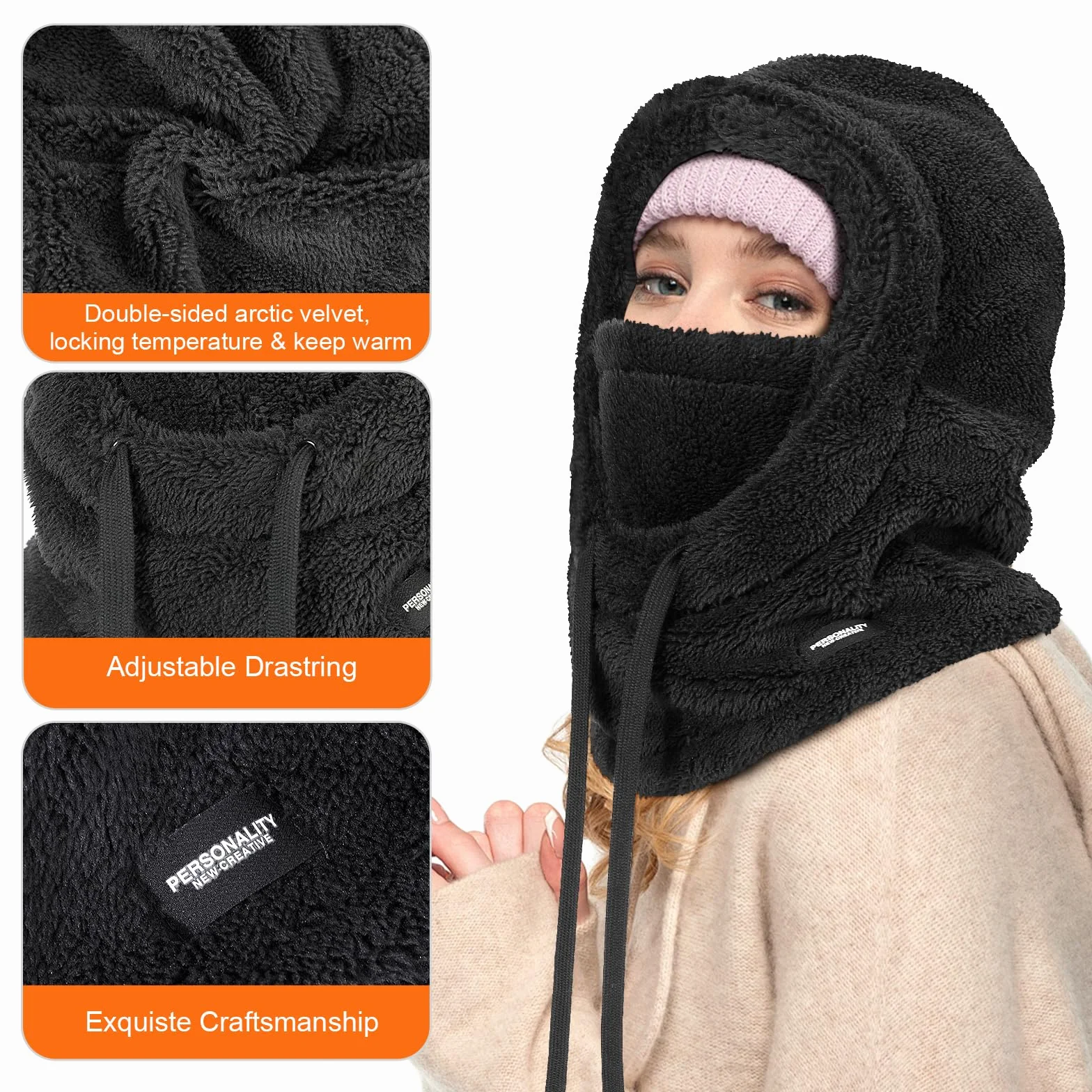 Pasamontañas Térmicos de Invierno, Multifuncional Prueba de Viento Cálido Forro Polar Máscara De Esquí Mascarilla Moto, Gorro Cálido Invierno Bufanda para Mujeres Hombres Deportes Aire Libre
