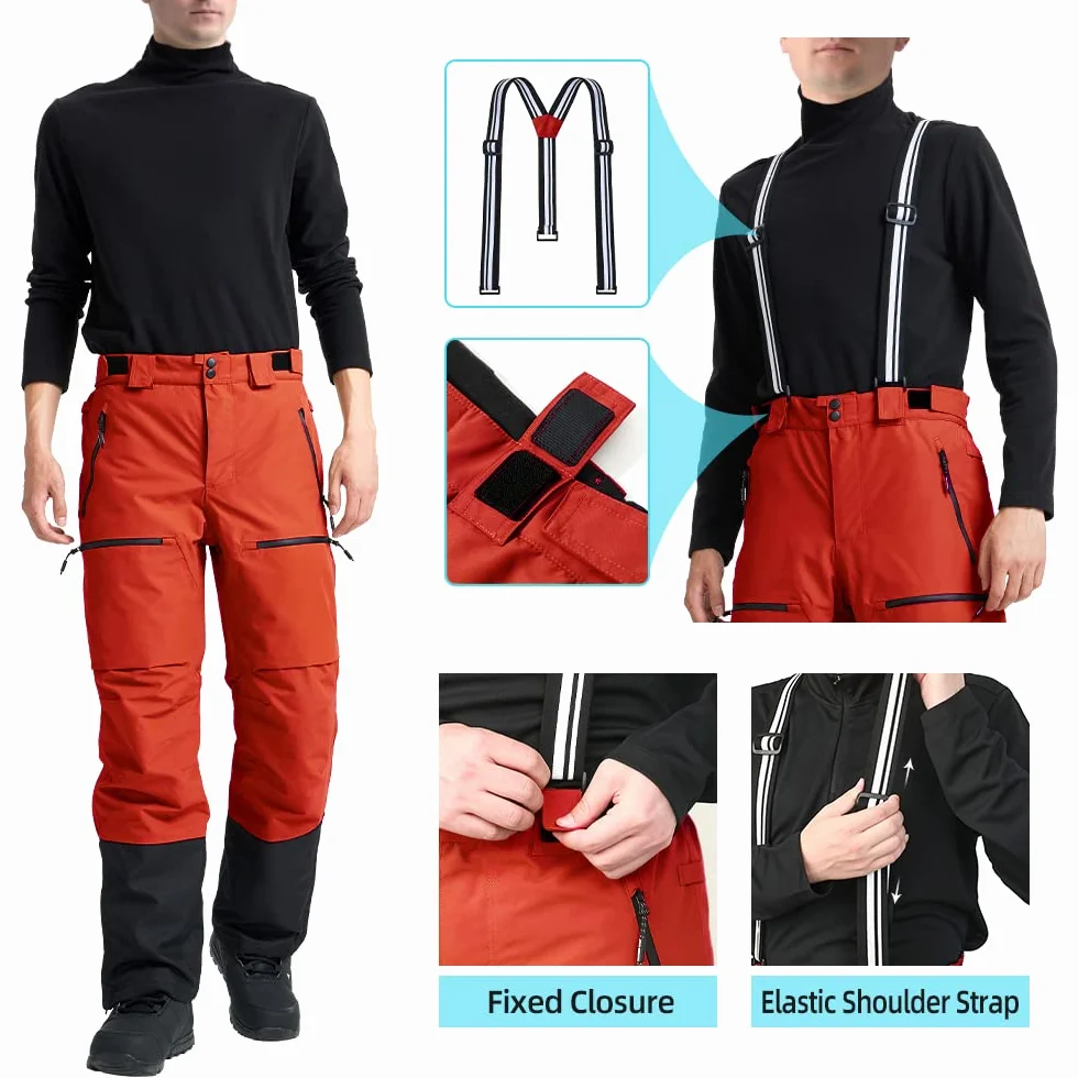 Pioneer Camp Pantalones de esquí para Hombre Snowboard con Bolsillos