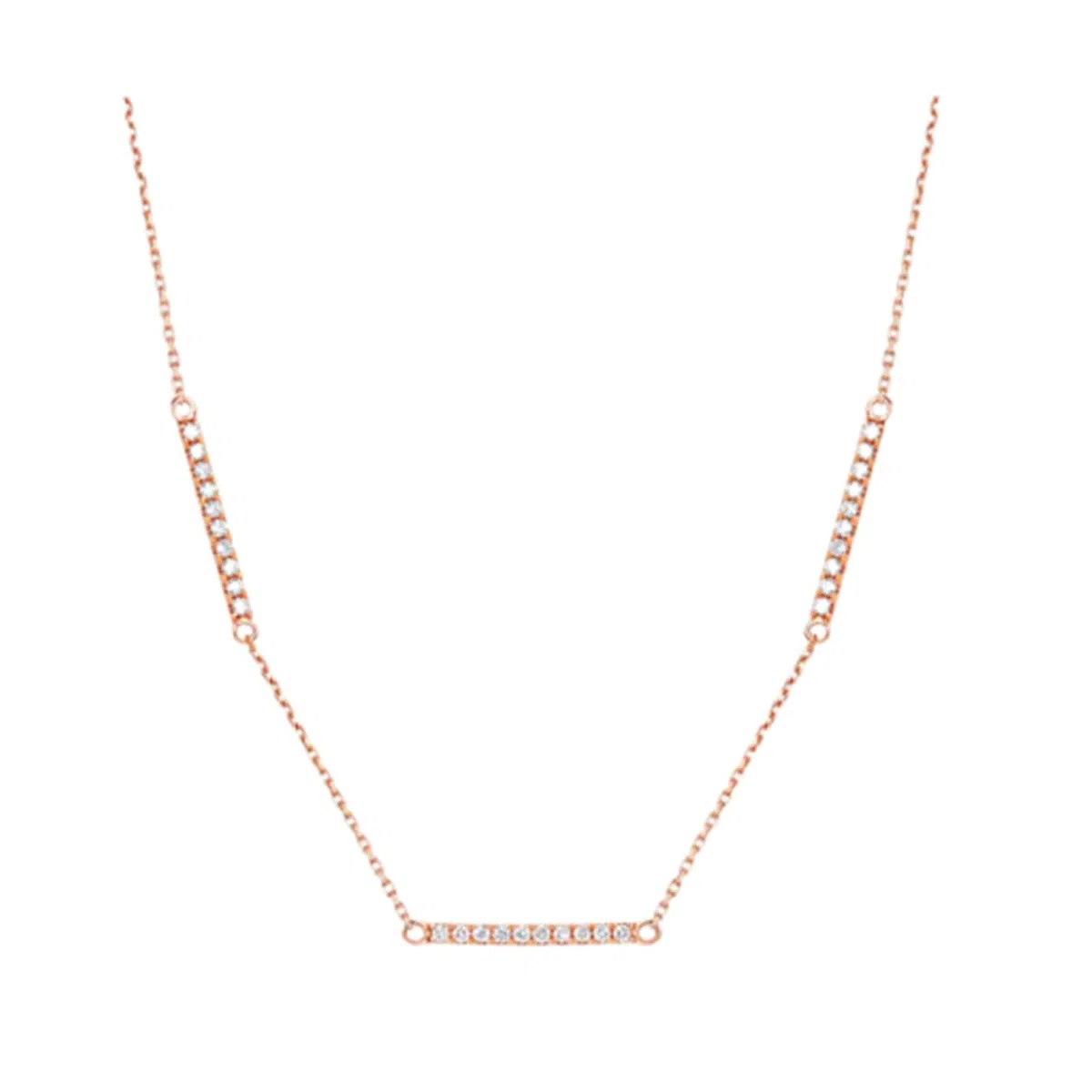 Collares para mujer, collar delicado de oro rosa de 9 quilates, 14 quilates y 18 quilates con diamantes de 0,16 quilates