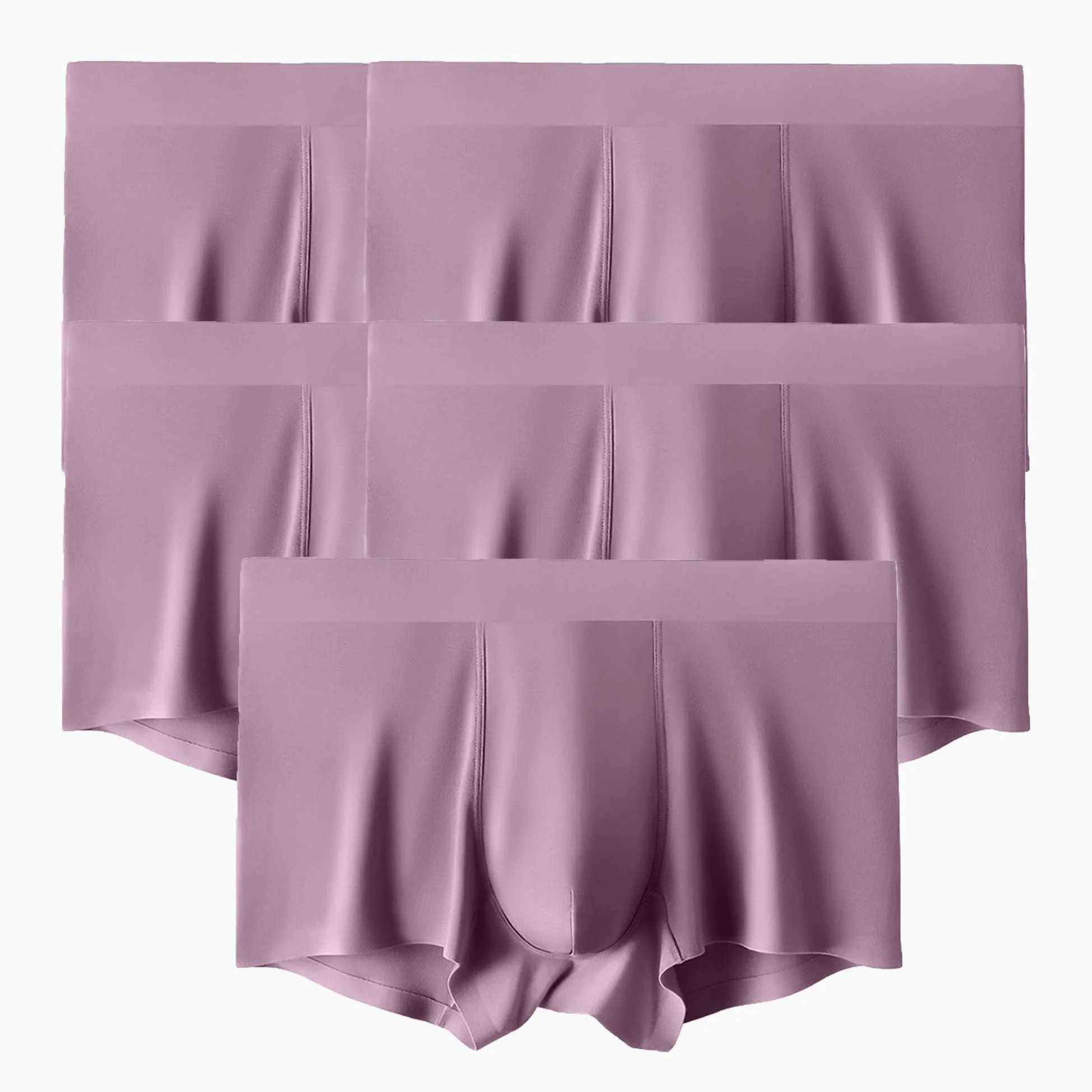 JEShifangjiusu - Calzoncillos tipo bóxer para hombre, seda de hielo, algodón, sin costuras, ropa interior sexy, transparente, paquete de 5