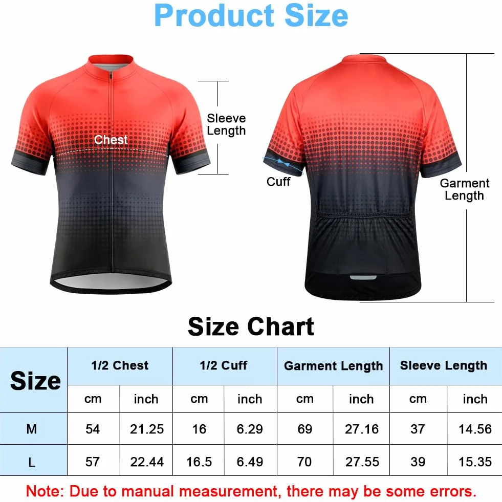 Maillot Ciclismo Hombre Manga Corta UV-Protect Cremallera Completa Transpirable Secado Rápido