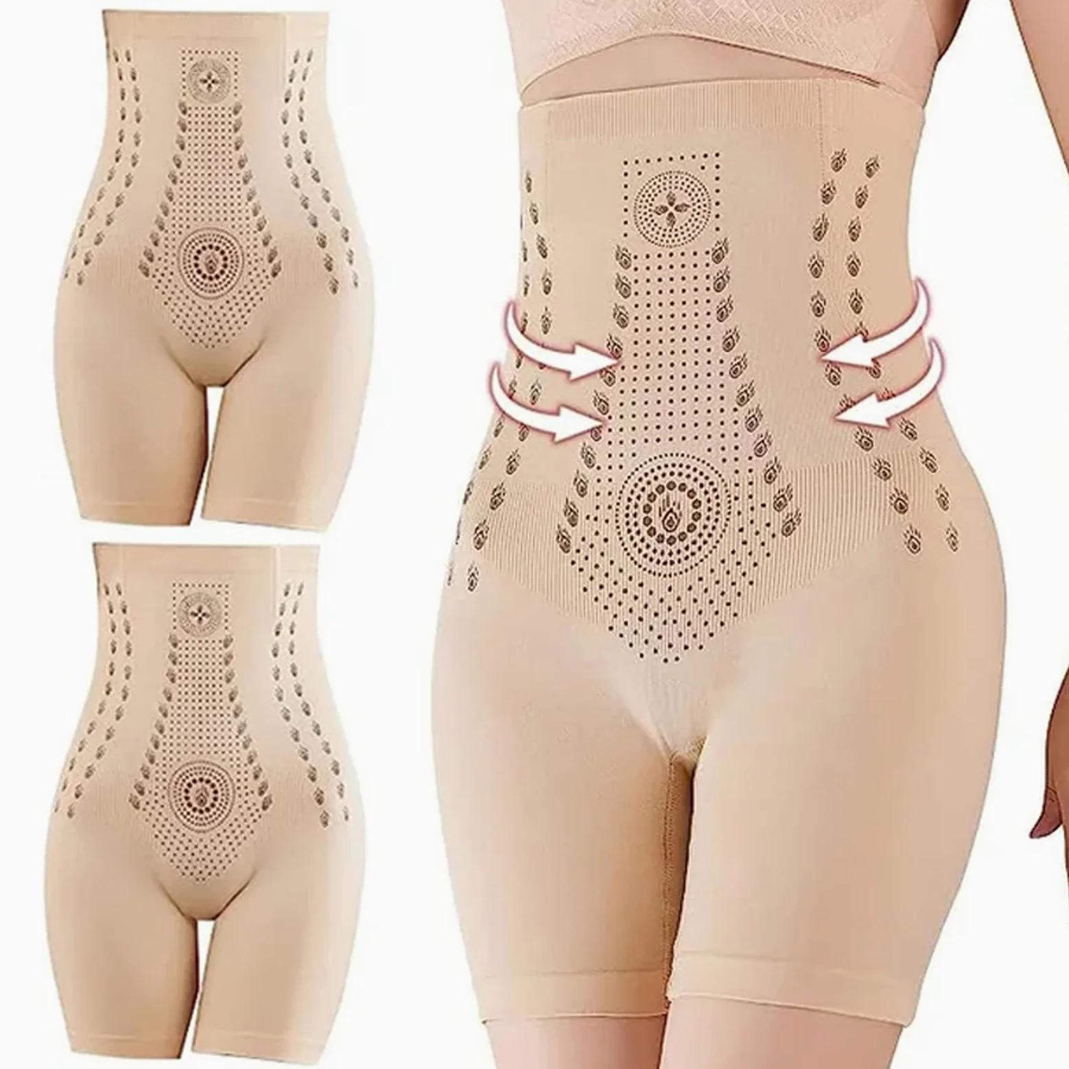 Fajas Moldeadoras de Control de Barriga de restauración de Fibra, Ropa Interior de Entrenamiento de Cintura Alta para Adelgazar Muslos para Mujeres Bragas Moldeadoras de Cuerpo