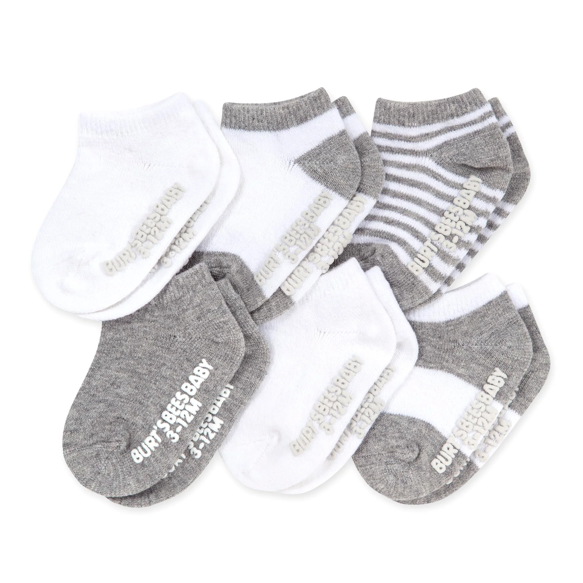 Burt's Bees Baby Socks, 6-pack Ankle Or Crew With Non-slip Grips, Made With Organic Cotton Calcetín informal Unisex bebé Bebé-Niños
