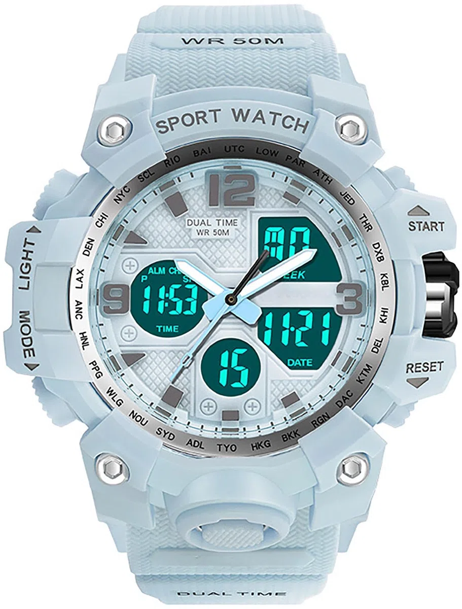 findtime Reloj deportivo para mujer, relojes para estudiantes, adolescentes, con alarma, cronómetro, resistente al agua, deportivo, analógico, digital, blanco, morado, rosa, negro, azul