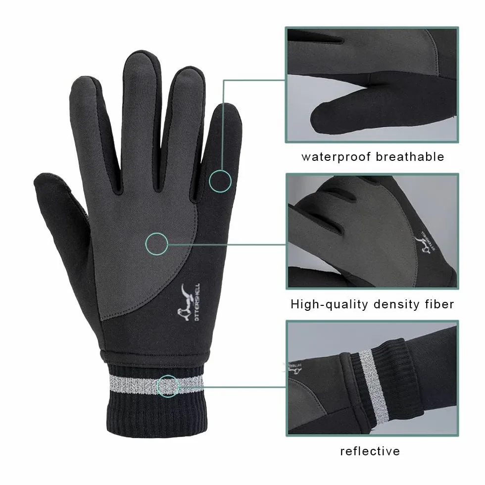 OTTERSHELL Guantes impermeables para hombre multiclima. Máxima comodidad para correr, ciclismo, senderismo y todas las actividades al aire libre.