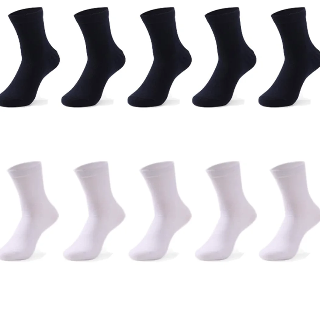 Calcetines de algodón para hombre negro negocios suave transpirable invierno masculino calcetines largos más tamaño