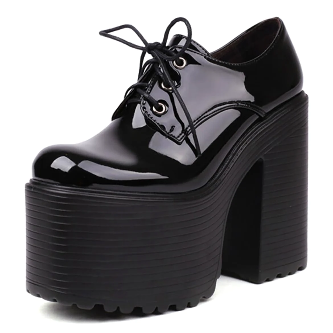 Zapatos de Salón con Plataforma para Mujer Punta Redonda Tacón Ancho para Discoteca y Pole Dance Mega Plataforma 8cm Tacones Extra Altos 13cm