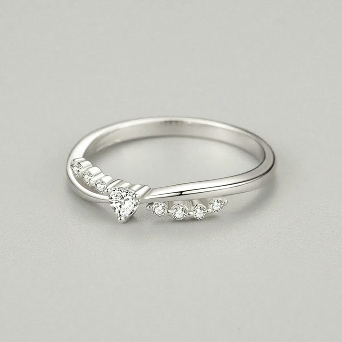 Anillo de oro blanco, diamante cultivado en laboratorio, anillo de compromiso, oro real, anillo de boda, elegante anillo de oro para mujer