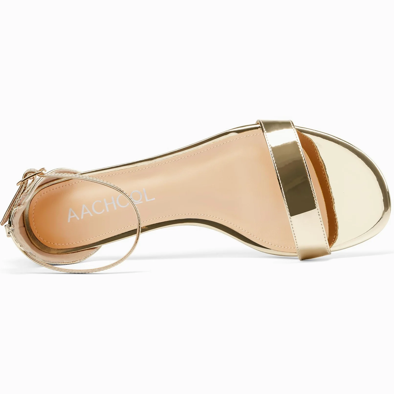 Aachcol Sandalias de vestir para mujer, con puntera abierta, tacón bajo, correa al tobillo, 3,8 cm