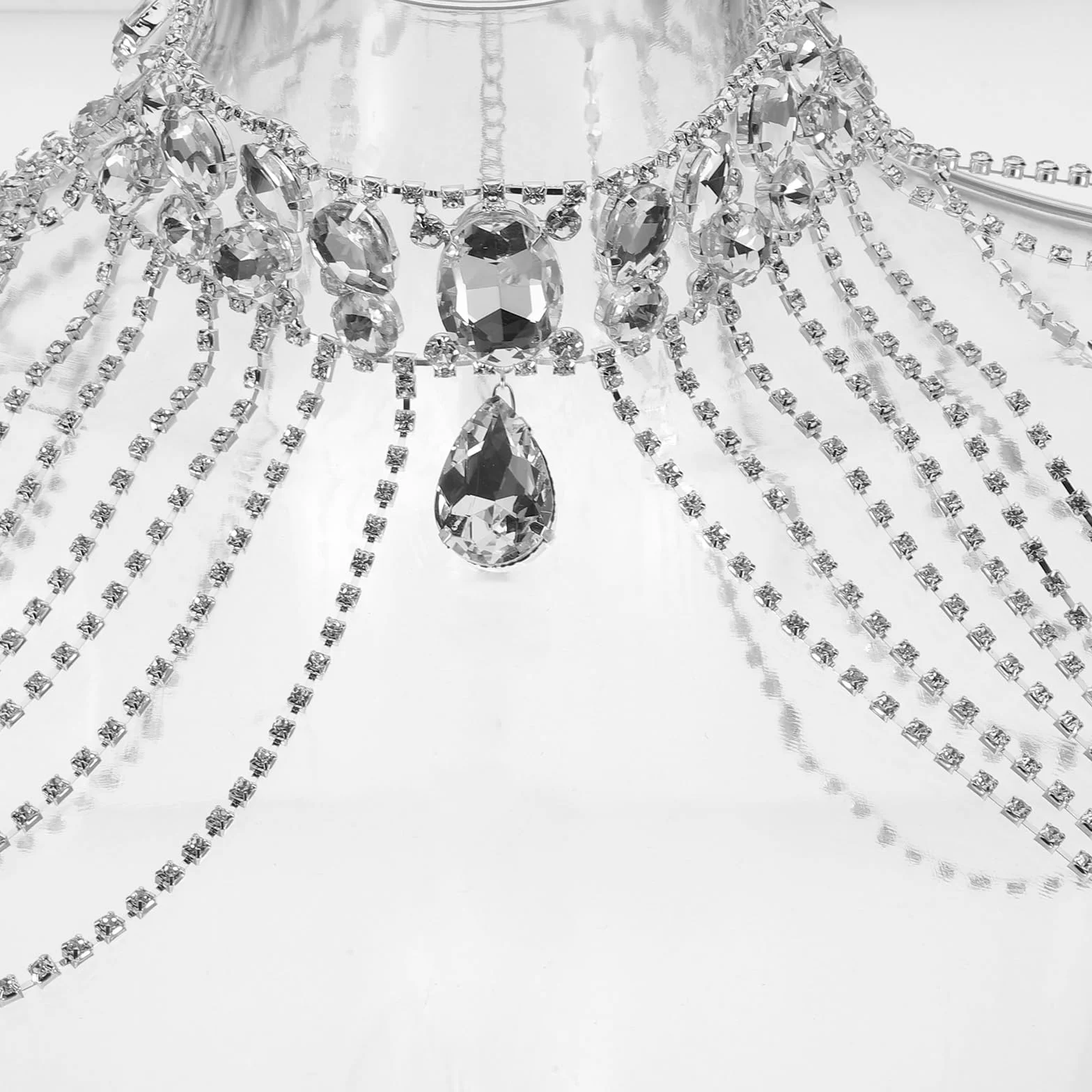 BESPORTBLE Cadena de Hombro Borla Brillante para Mujer Collar de Hombro de Imitación de Gemas Joyería Corporal para Fiestas y Salidas Nocturnas