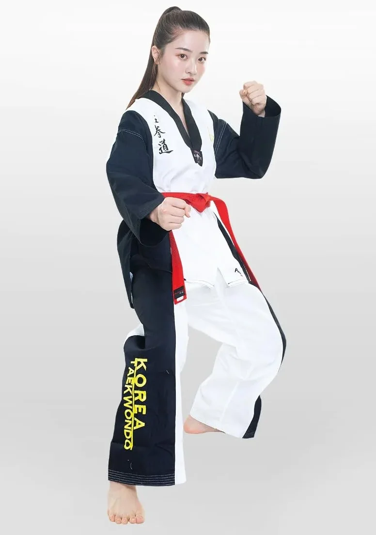 Taekwondo Gi Set Dobok Standard Uniform TKD Traje con cinturón 150 cm