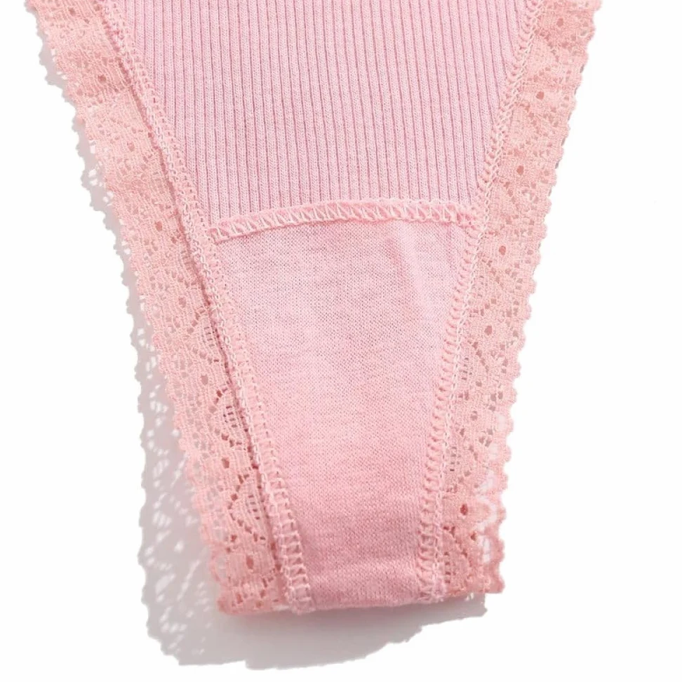 Cinturones Tirantes Tangas de Mujer 3 Piezas/Set Ropa Interior de Mujer con Encaje de Empalme Cinturón Ajustable Bragas de algodón con Espalda en T Bikini Ropa Interior transpirabl