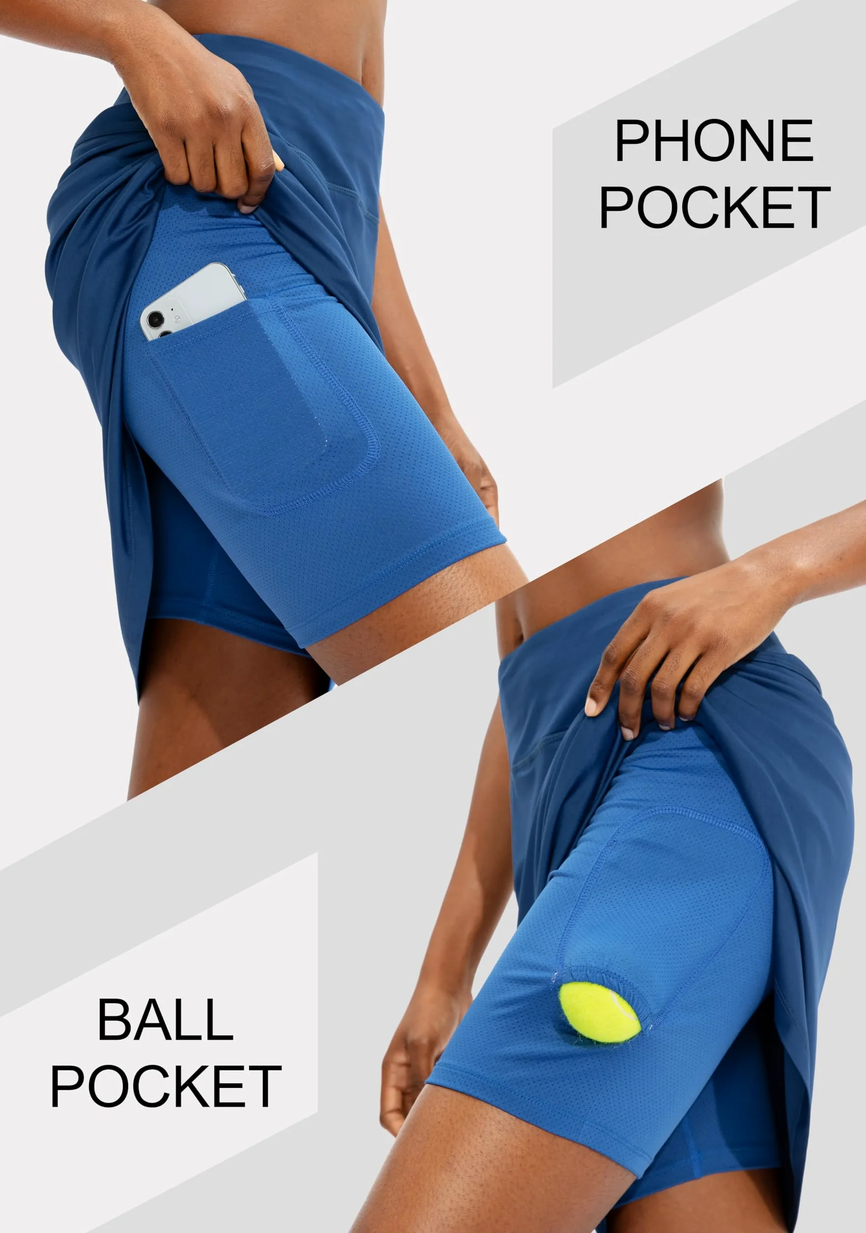 Viodia Falda pantalón de 50,8 cm hasta la Rodilla para Mujer, con protección UPF50+, Falda atlética de Tenis y Golf para Mujer, Faldas Casuales de Verano