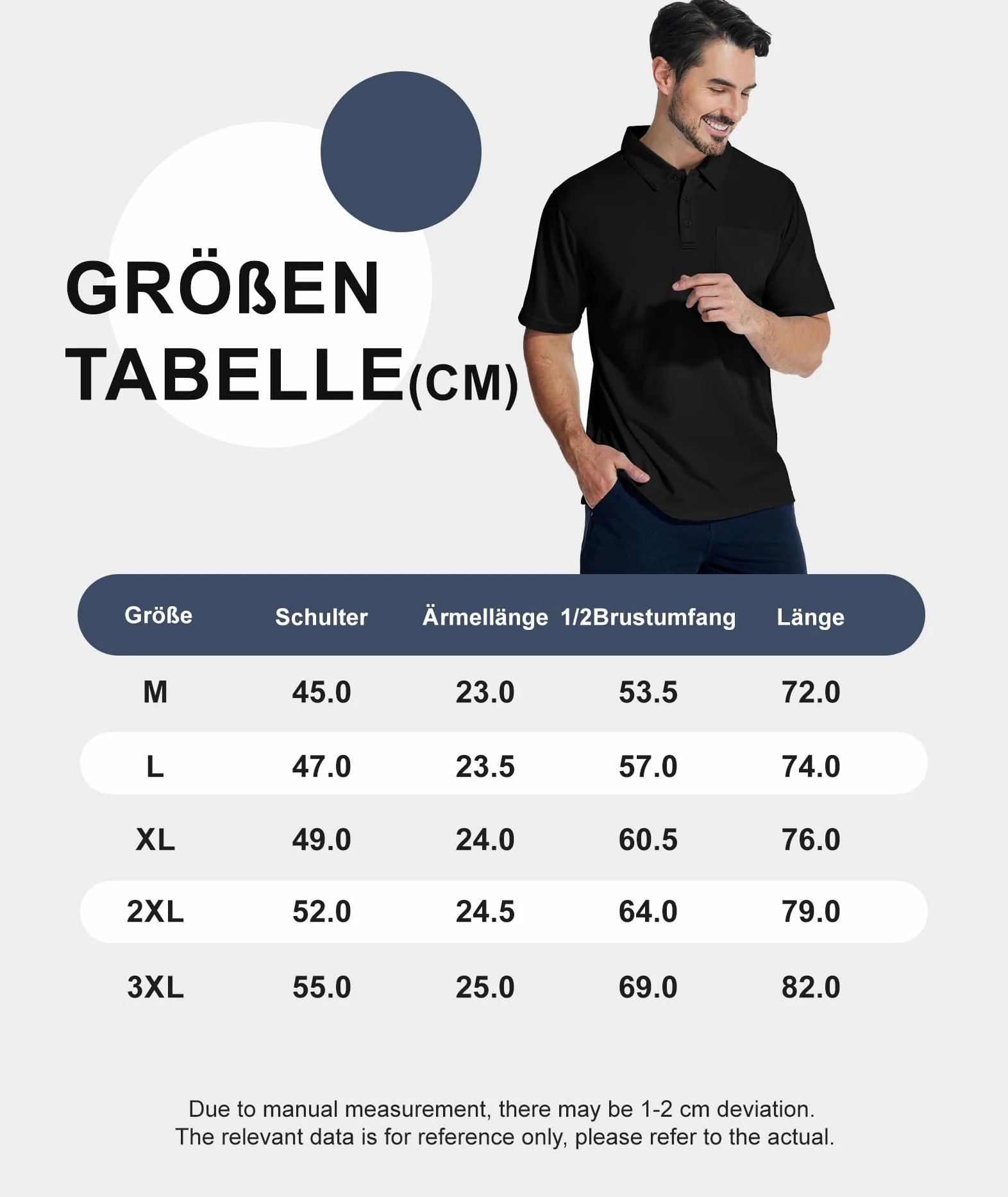JACKETOWN Pack de 5 polos de manga corta para hombre, camiseta funcional de verano, conjunto de polo elástico en 4 direcciones, transpirable, deportivo, polo de golf, camiseta con botones, tallas M