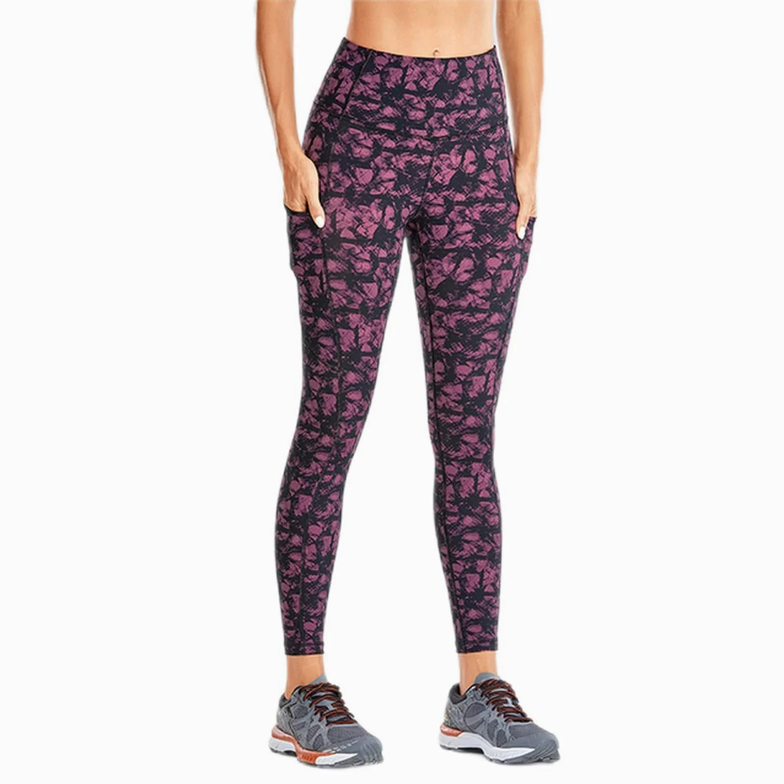 Polainas Impermeables Pantalones de Yoga de Cintura Alta de Las Mujeres con Bolsillos Desnudos Sentimientos de Entrenamiento Leggings Polainas Trail Running (Color : Tie dye40, Size : X-Large)