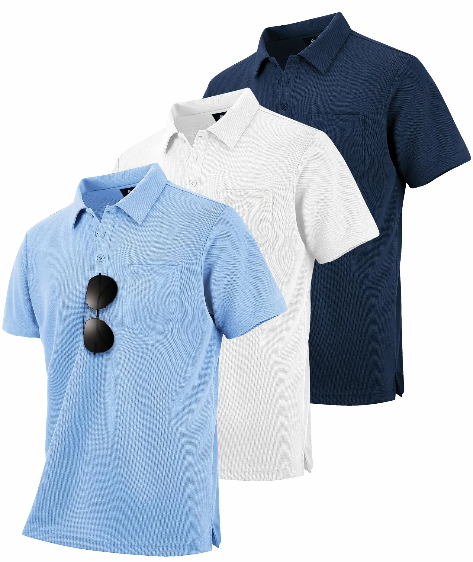 zitysport 3 Pack Polos Hombre Polo Golf Manga Corta Secado Rápido Transpirable Hombre Regular Fit Camisas Polos Trabajo Hombre Verano Deporte Camiseta Hombre