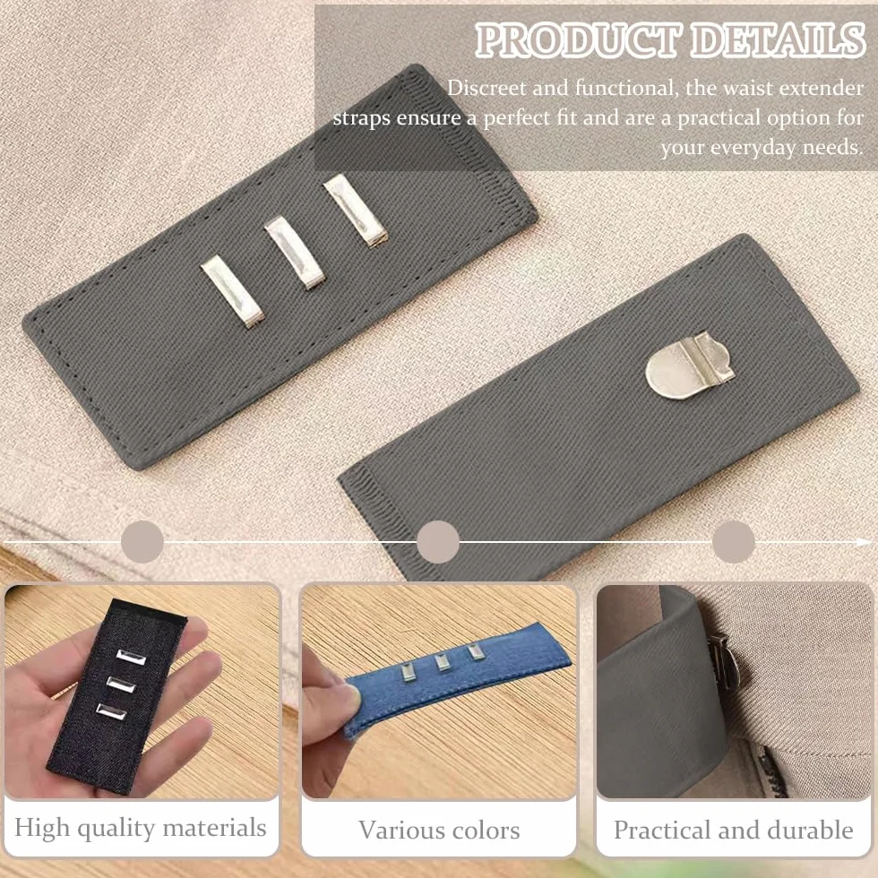 6 Piezas de Extensor de Botón Extensión de Cintura Gancho Ajustable con Gancho Elástico Extensión de Botón para Pantalones para Hombres y Mujeres Jeans Camisas Pantalones Falda