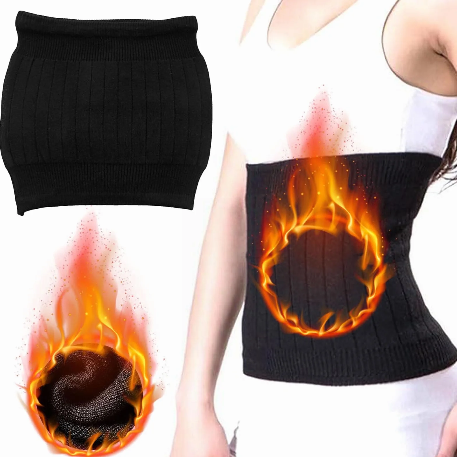 Comioke Calentador de Espalda,Cinturón de Calor para Lumbares,Cinturón Calentador de Invierno,Faja Lumbar Caliente para Hombres Mujeres para Cintura de Apoyo Caliente Dolores Menstruales