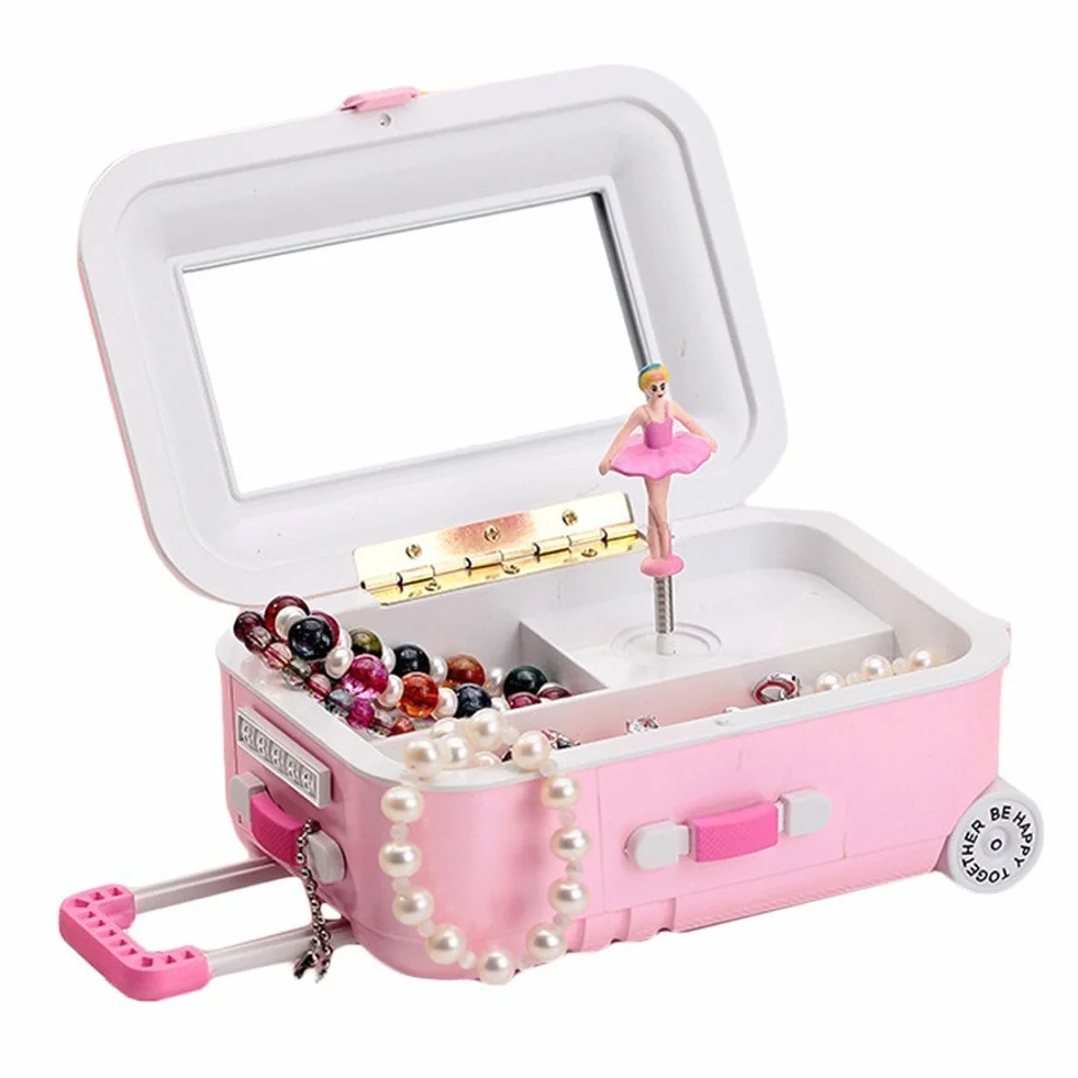 Draw-Bar Maleta Caja de Música Creativa Joyero Musical con Bailarina para Niñas