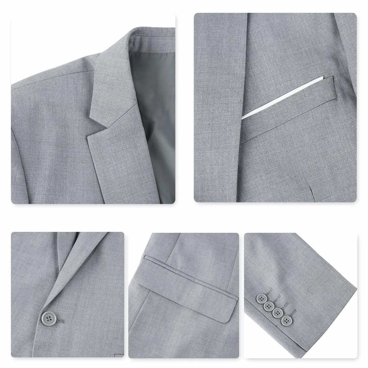 YOUTHUP Traje de 3 Piezas de Hombre Slim Fit Trajes de Boda de Negocios para Hombres Blazer Chalecos y Pantalones
