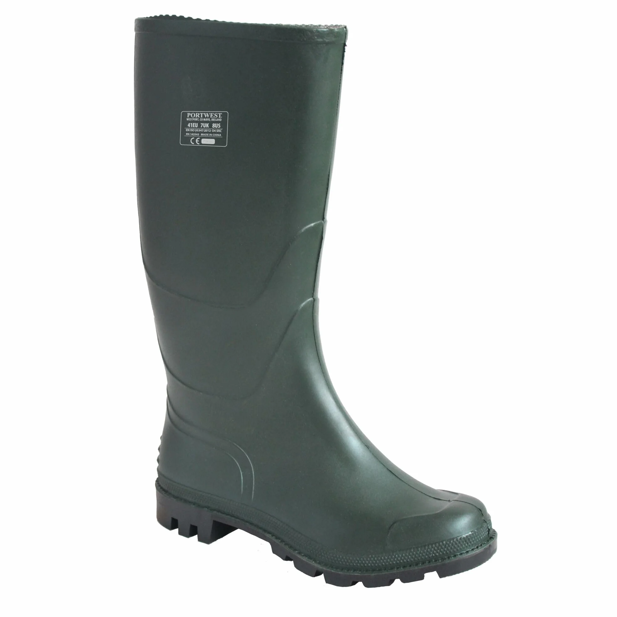 Portwest Bota Wellington Pvc 04, Tamaño: 48, Color: Verde, FW90GNR48
