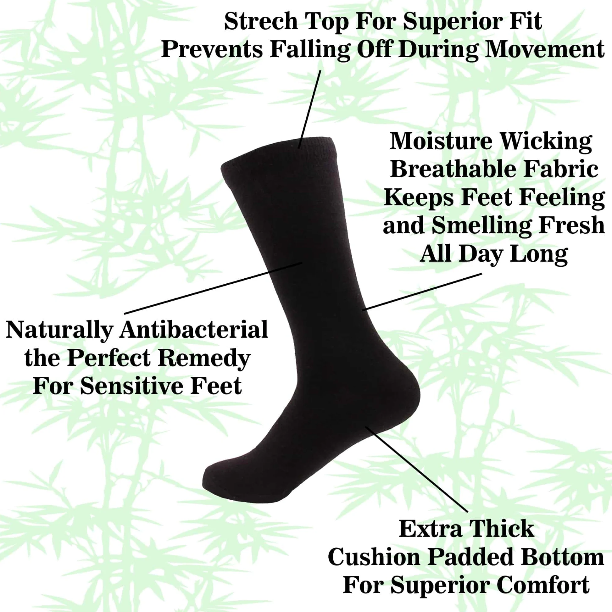 BambooMN – Extra grueso de la mujer antimicrobiano Tejido de rayón de bambú calcetines de caña media – talla M/L/XL