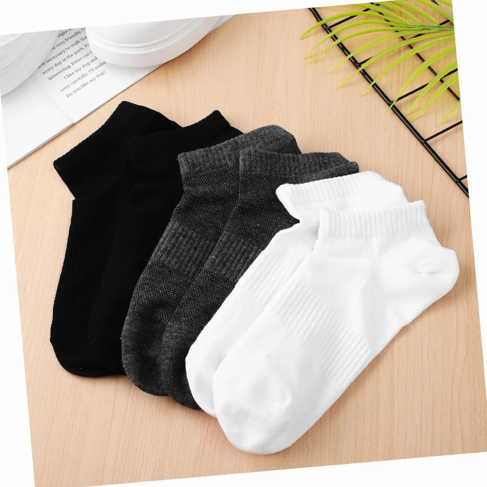 WOONEKY 9pares Calcetines Deportivos Para Hombre Algodón Cortos Transpirables Tobilleros Running