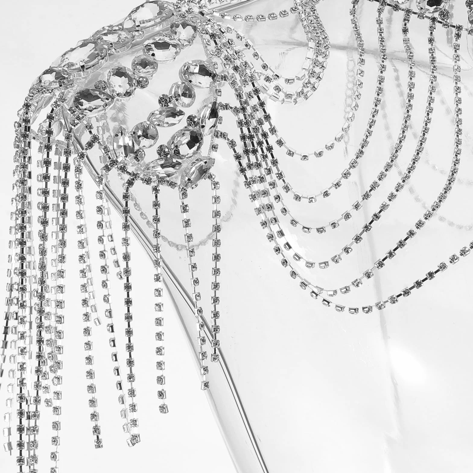 BESPORTBLE Cadena de Hombro Borla Brillante para Mujer Collar de Hombro de Imitación de Gemas Joyería Corporal para Fiestas y Salidas Nocturnas