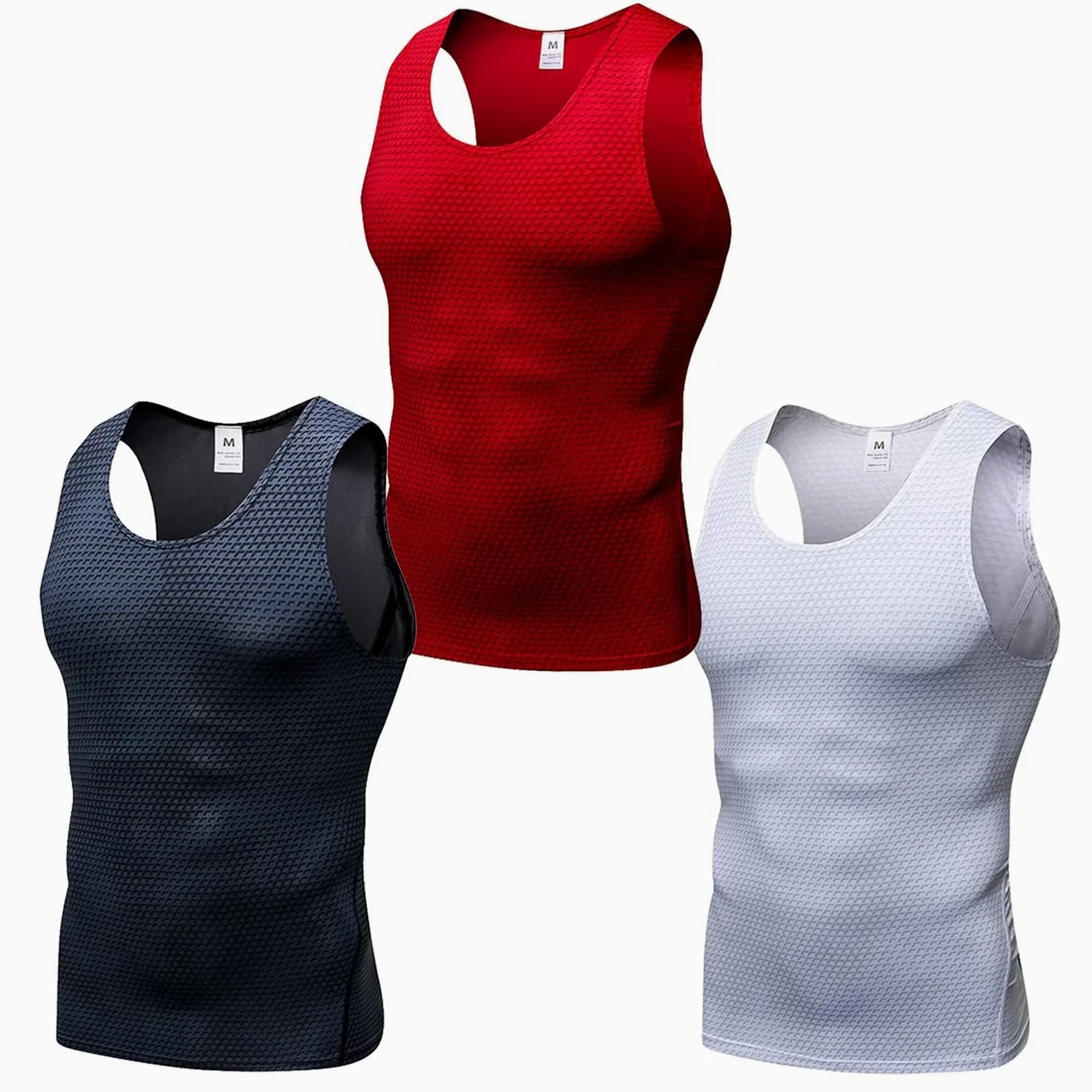 3 Pack Running Muscle Tank Top for Men Quick Dry Workout Sleeveless Tops Breathable Shirts Training Bodybuilding Vest