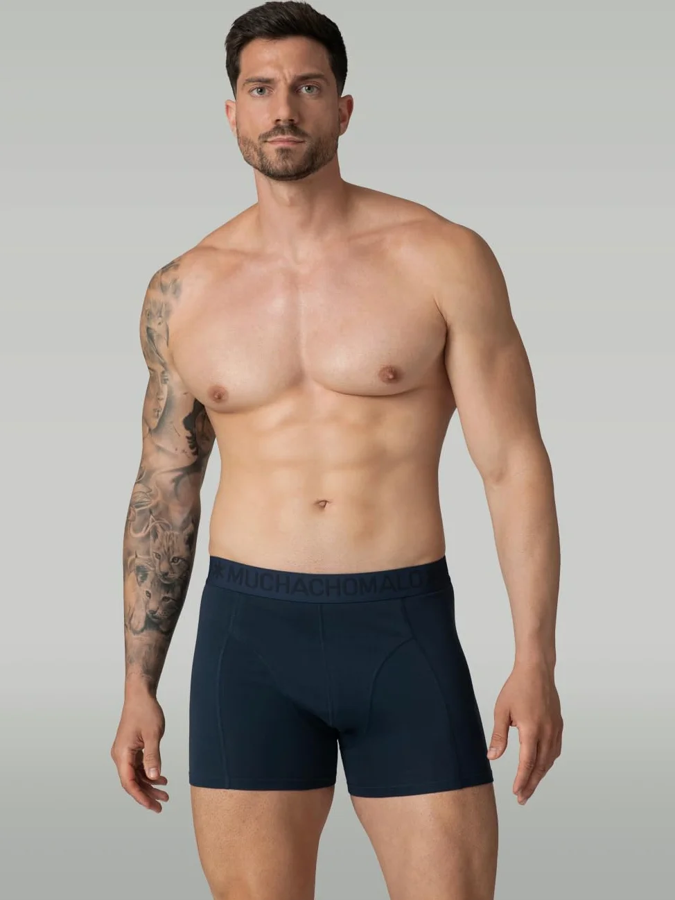 Muchachomalo Calzoncillos para Hombre, Ropa Interior Lisa de Algodón para Hombre, Pack de 7 Unidades, Bóxers Lisos de Corte Clásico con Cintura Elástica