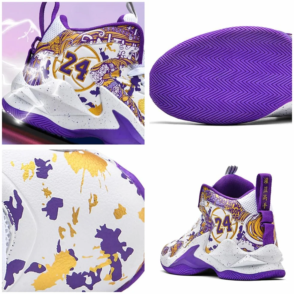Zapatos de Baloncesto Hombre Mujeres Graffiti Caña Alta Unisex Antideslizantes Cómodos 35-45 EU