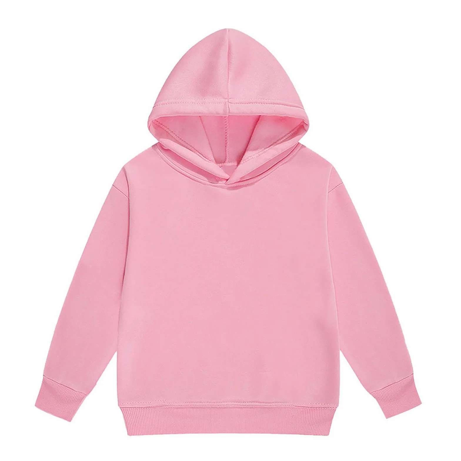 2026 Sudaderas con capucha y sudaderas para niñas Sudaderas de manga larga Ropa casual de color liso Acogedora con forro polar con capucha para niños pequeños hasta adolescentes