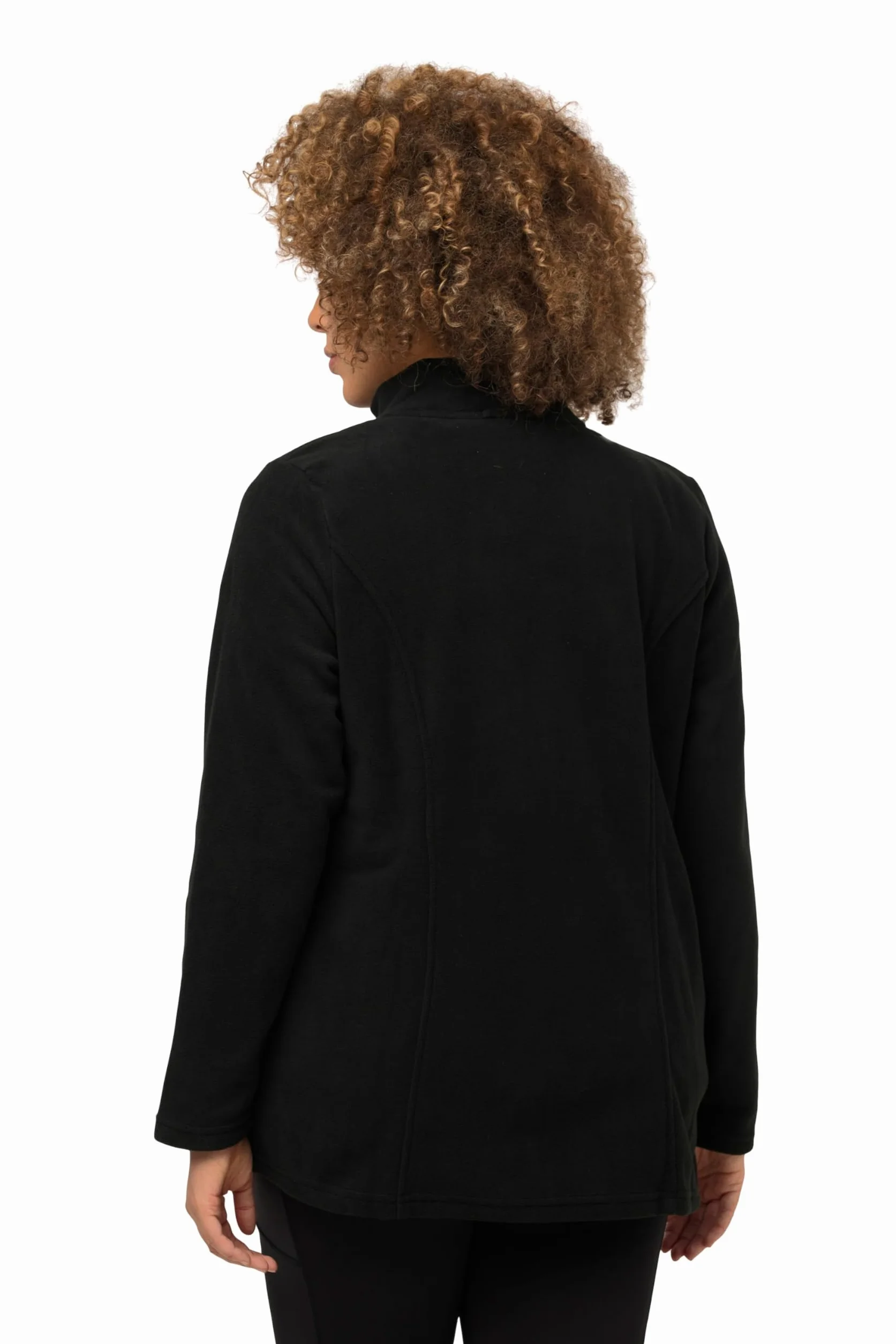 Ulla Popken Mujer Sudadera con Cremallera Negro 50+