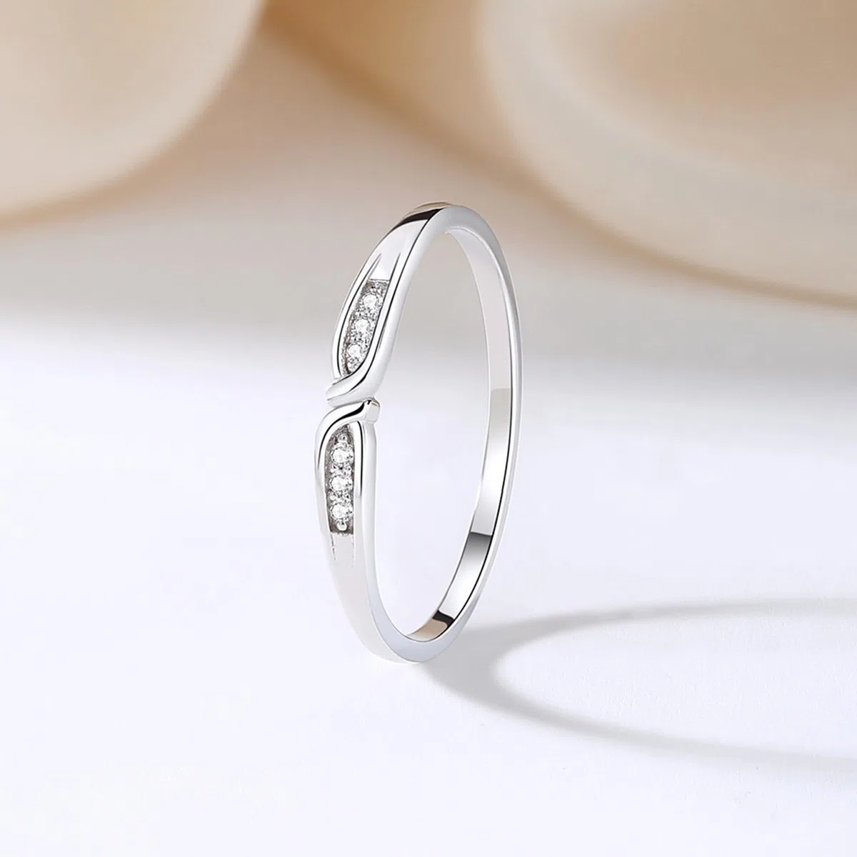 Anillo de oro blanco 950/platino 950 de 9 K/14 K/18 K para mujer, anillo para novia, diamante blanco
