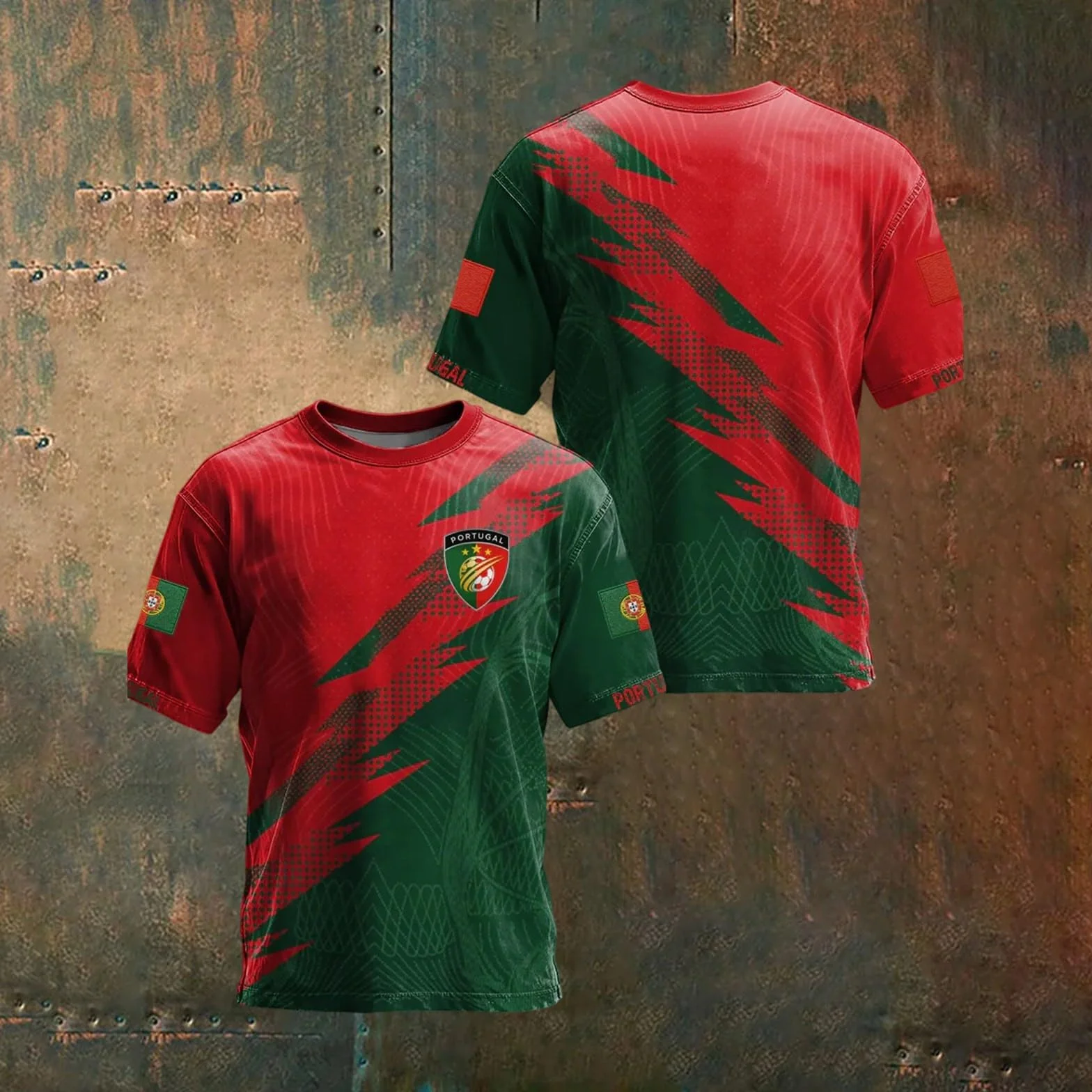 Genérico Camiseta De Portugal 2026,Camiseta De Manga Corta con Cuello Redondo Y Estampado De Estilo De Equipo De FúTbol Camiseta Informal para El DíA A DíA