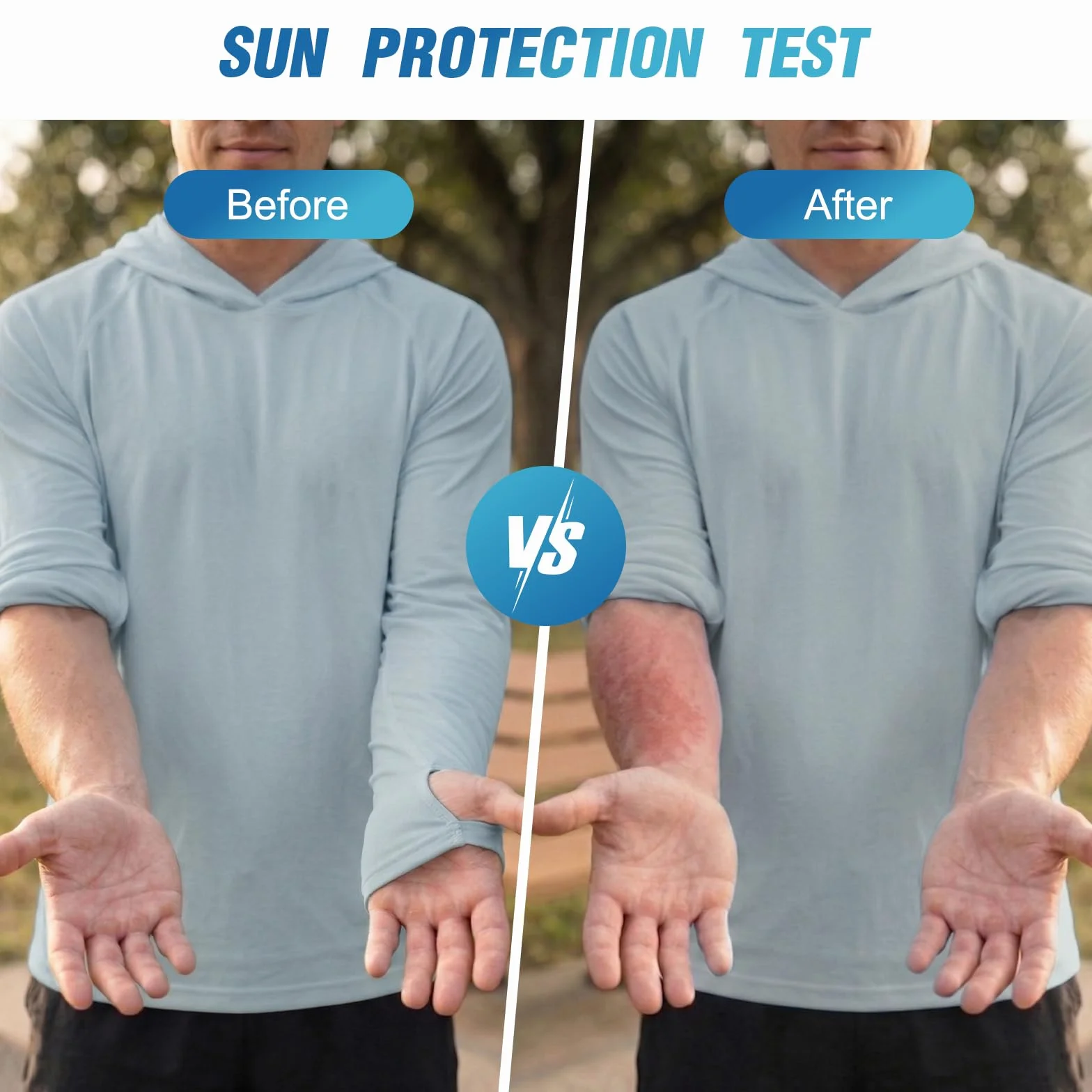 HYCOPROT Camiseta UV Hombre Camisa de Manga Larga con Capucha UPF 50+ Protección Solar Camisetas Secado Deportivas Rashguard Rápido Transpirable Rash Guard para Exteriores Natación Pesca Verano
