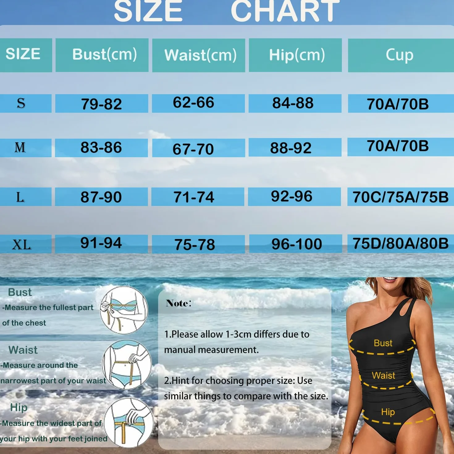 USUN Trajes de Baño De Una Pieza para Mujer Alta Cuello en V Control de Barriga Fruncido Bañador Reductores Barriga Monokinis Cintura Vintage Push Up Sexy Slim Fit Cintura Alta Bikini