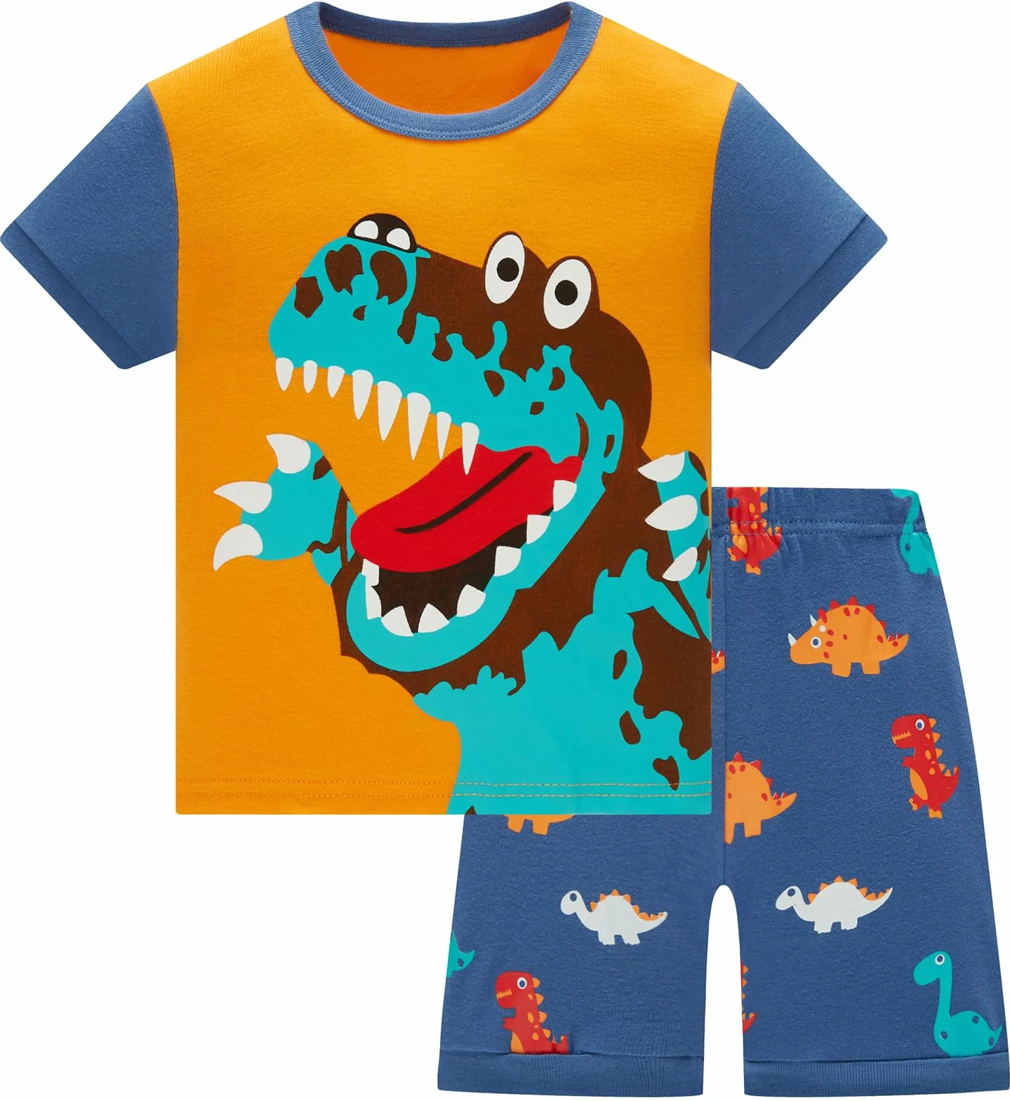 TEDD Pijamas Niño Verano Dinosaurio Algodón Manga Corta Conjunto Edad 1-12 Años