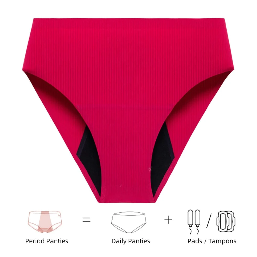 Bragas Menstruales para Mujer Bragas absorbentes a Prueba de Fugas de Cintura Media Ropa Interior Menstrual Bragas de algodón Con Protección para El Período Paquete de 5 Multicolor 4Xl