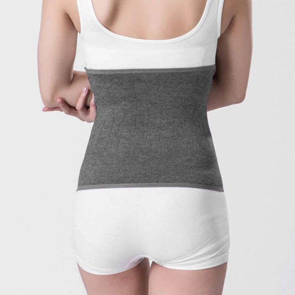 ProLeo Calentador de riñones de cachemira suave para invierno, cintura elástica, color gris