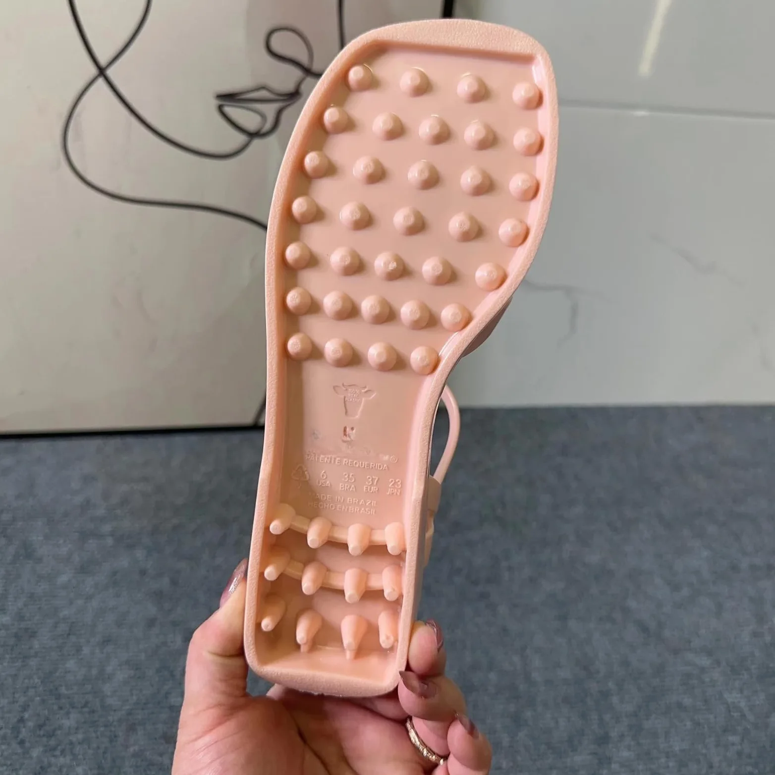 RXZCHH Sandalias Planas Romanas con Punta Cuadrada para Mujer, Zapatos de gelatina calados, Sandalias Informales de Verano para Playa, Talla única pequeña (púrpura, 39)