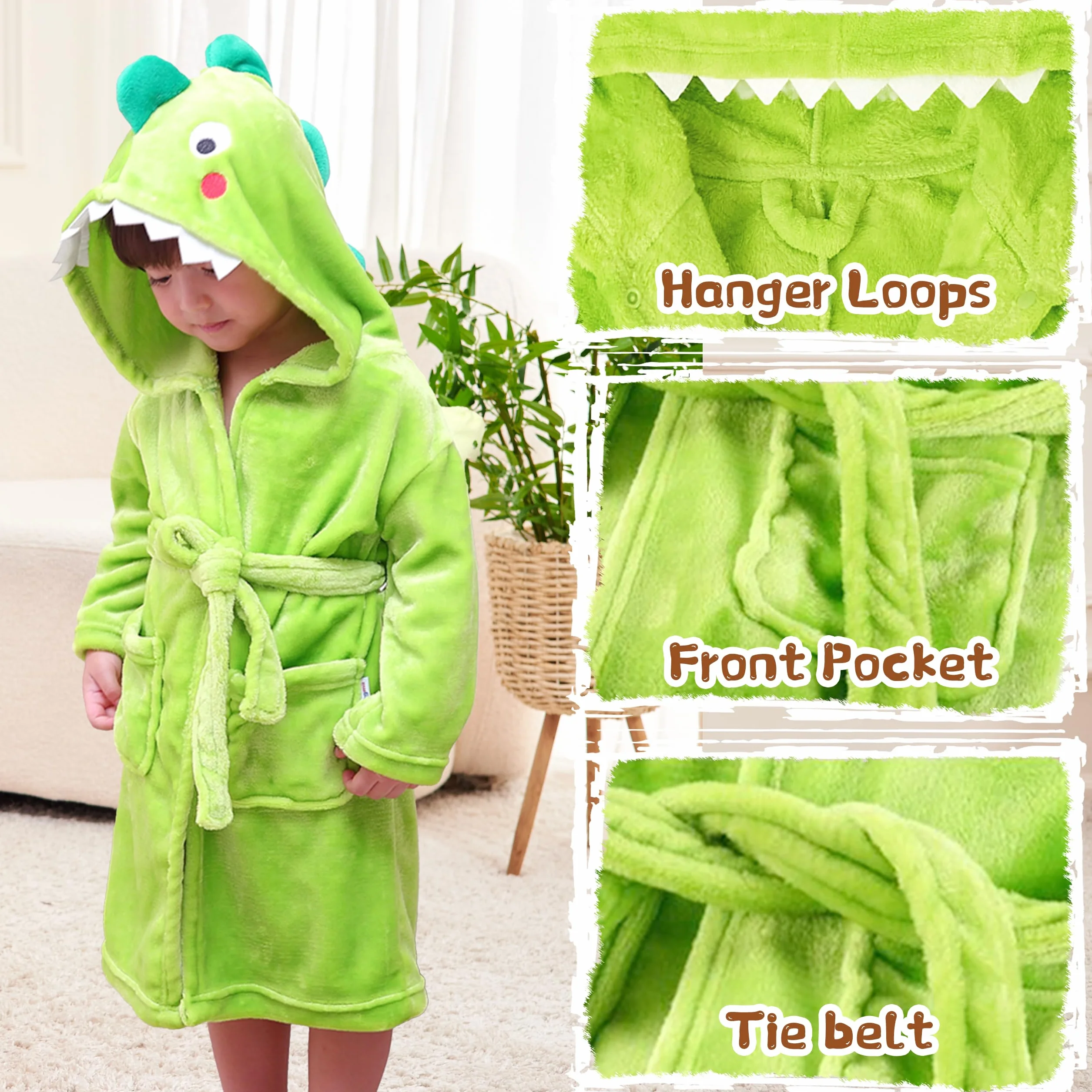LOLANTA Albornoz con Capucha Niño, Suave Bata Casa para Niña, Ropa de Dormir Cálida 1-10 Años
