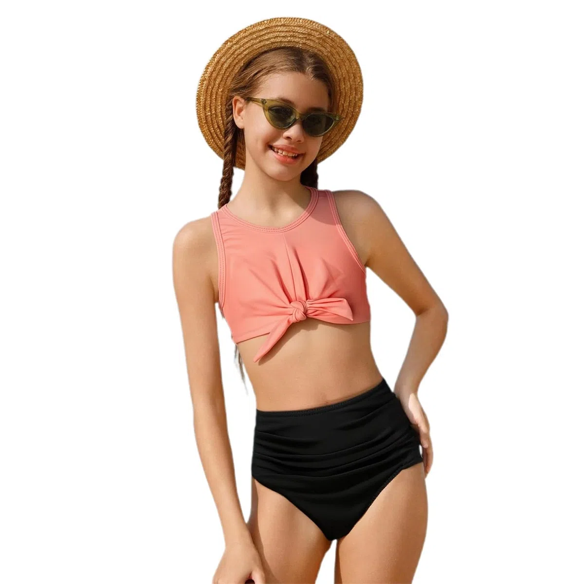 Traje de baño de verano para niños y niñas, bikini de dos piezas, moderno traje de baño de playa y deporte para adolescentes y jóvenes adultos
