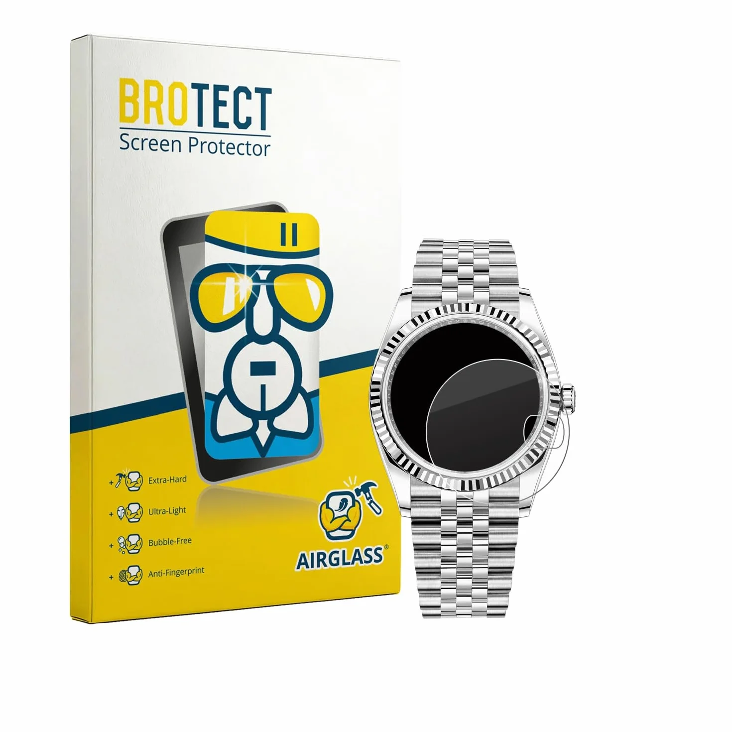 BROTECT Protector Pantalla Cristal para Rolex Datejust 36 Protector Vidrio - [Dureza 9H, Anti-Arañazos]