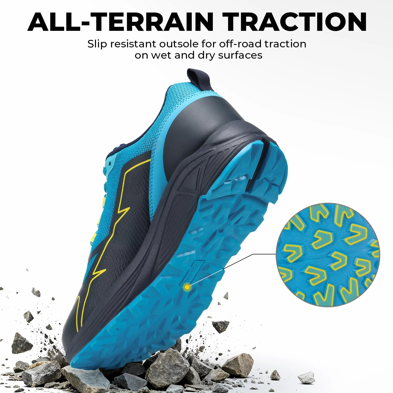 FitVille Zapatillas Ancho Trail Running Hombre Zapatos Caminar Montaña Antideslizantes Deporte Trekking