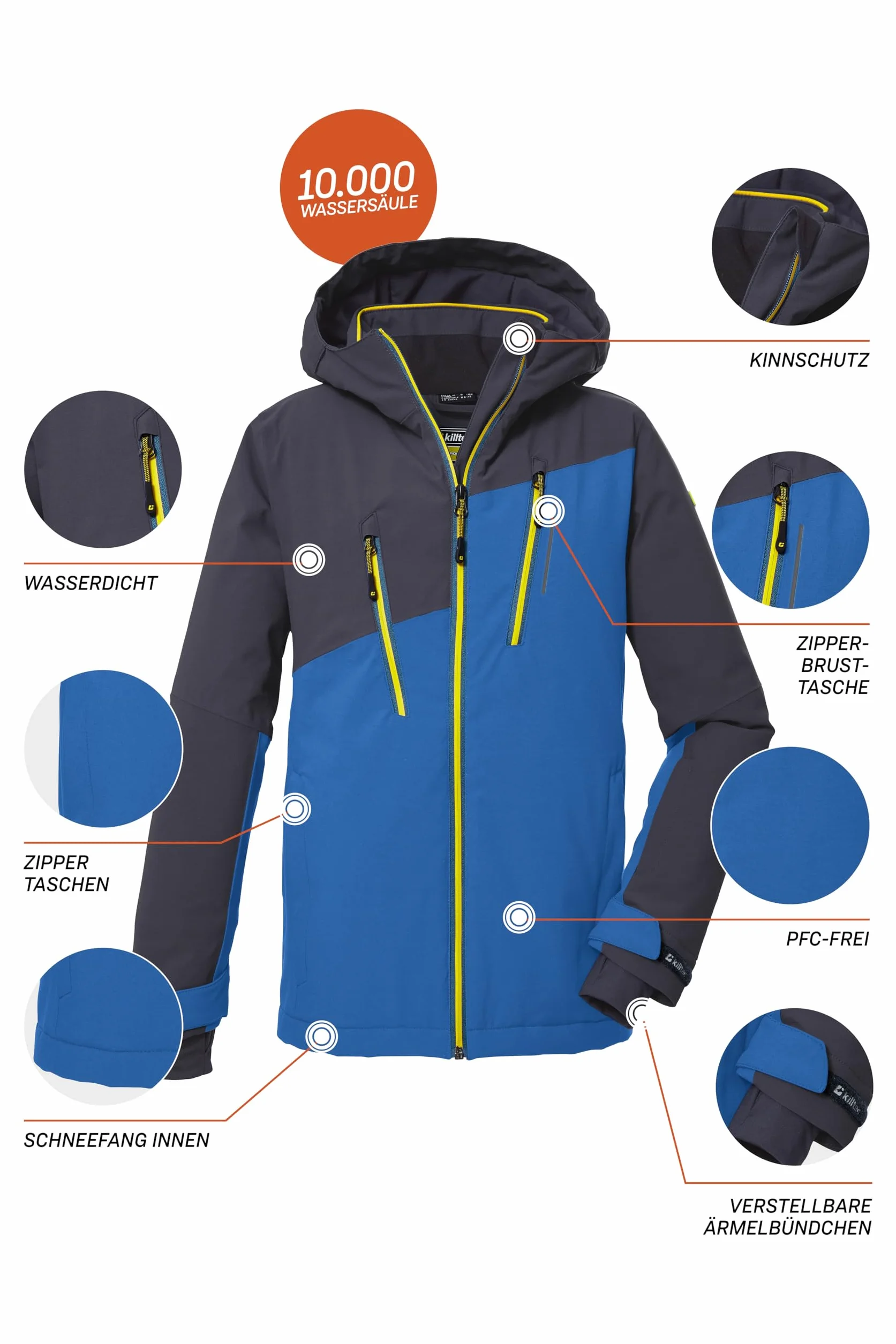 Killtec Ksw 173 Bys Ski Jckt Chaqueta de esquí/chaqueta funcional con capucha y paranieves, impermeable Boy´s