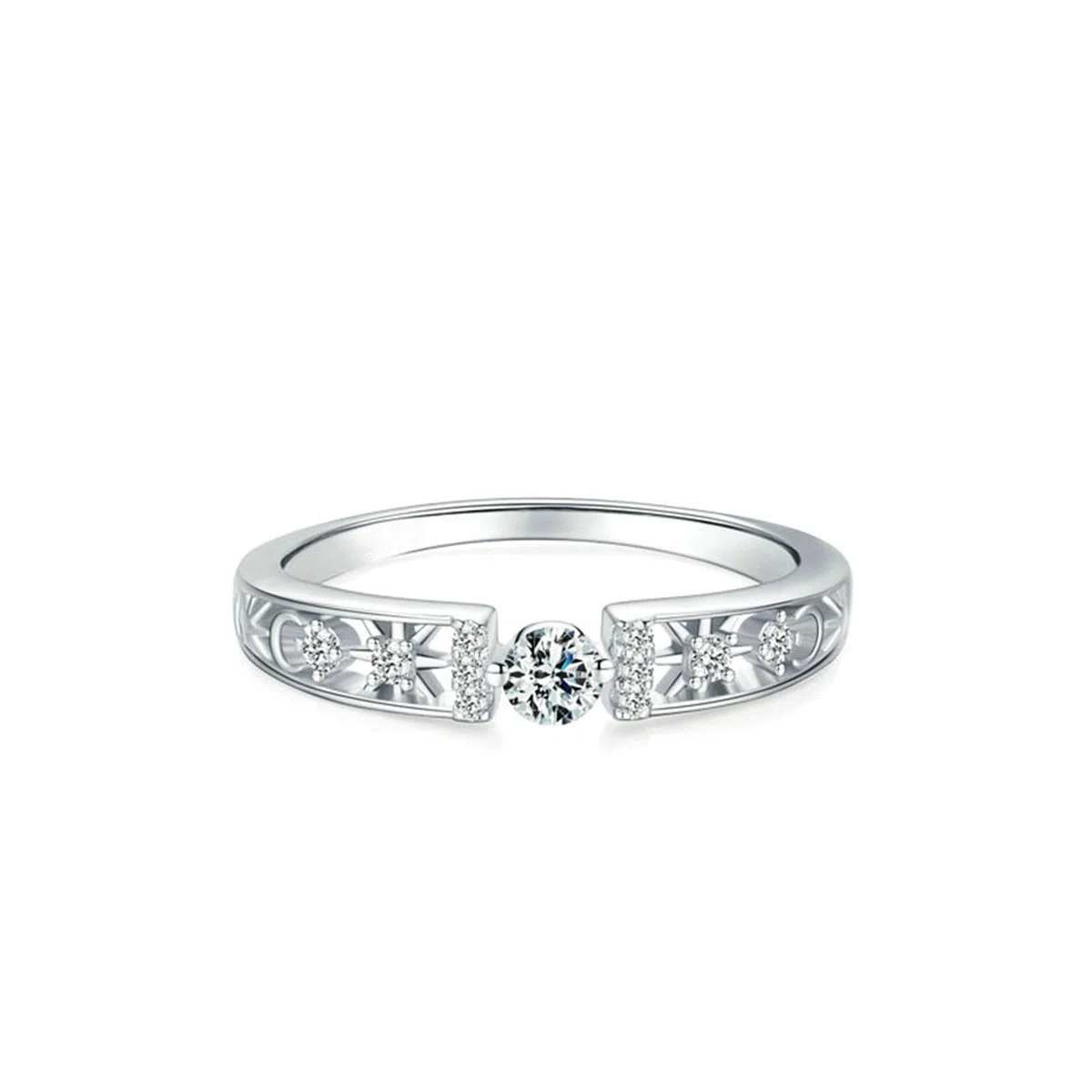 Alianzas de oro auténtico con diamante cultivado en laboratorio, anillo de boda de oro blanco, elegante anillo de boda para mujer