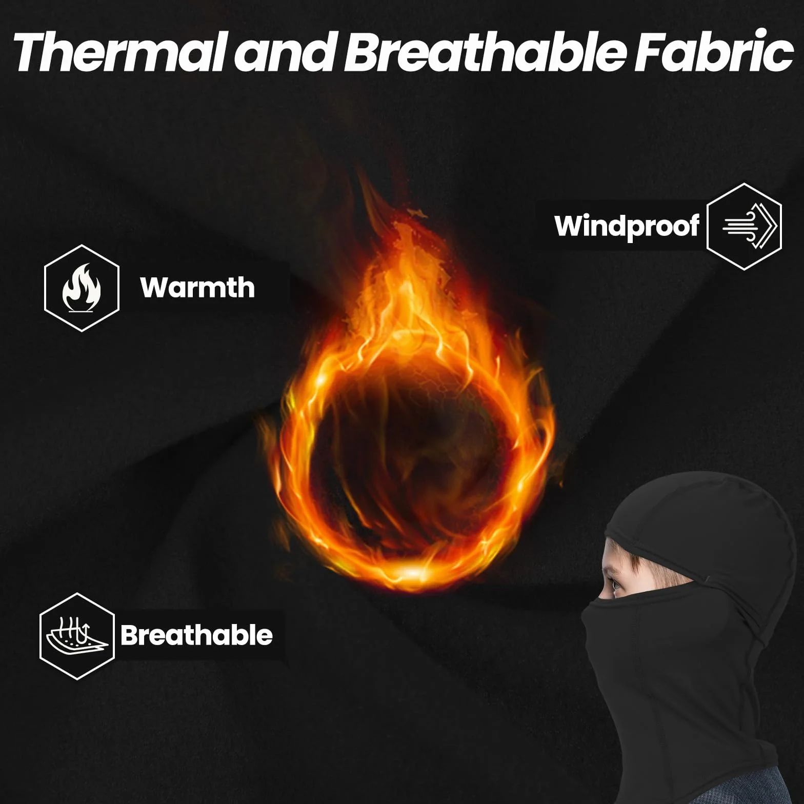 Máscara de Esquí Antiviento Térmica para Niños Balaclava Invierno Ciclismo
