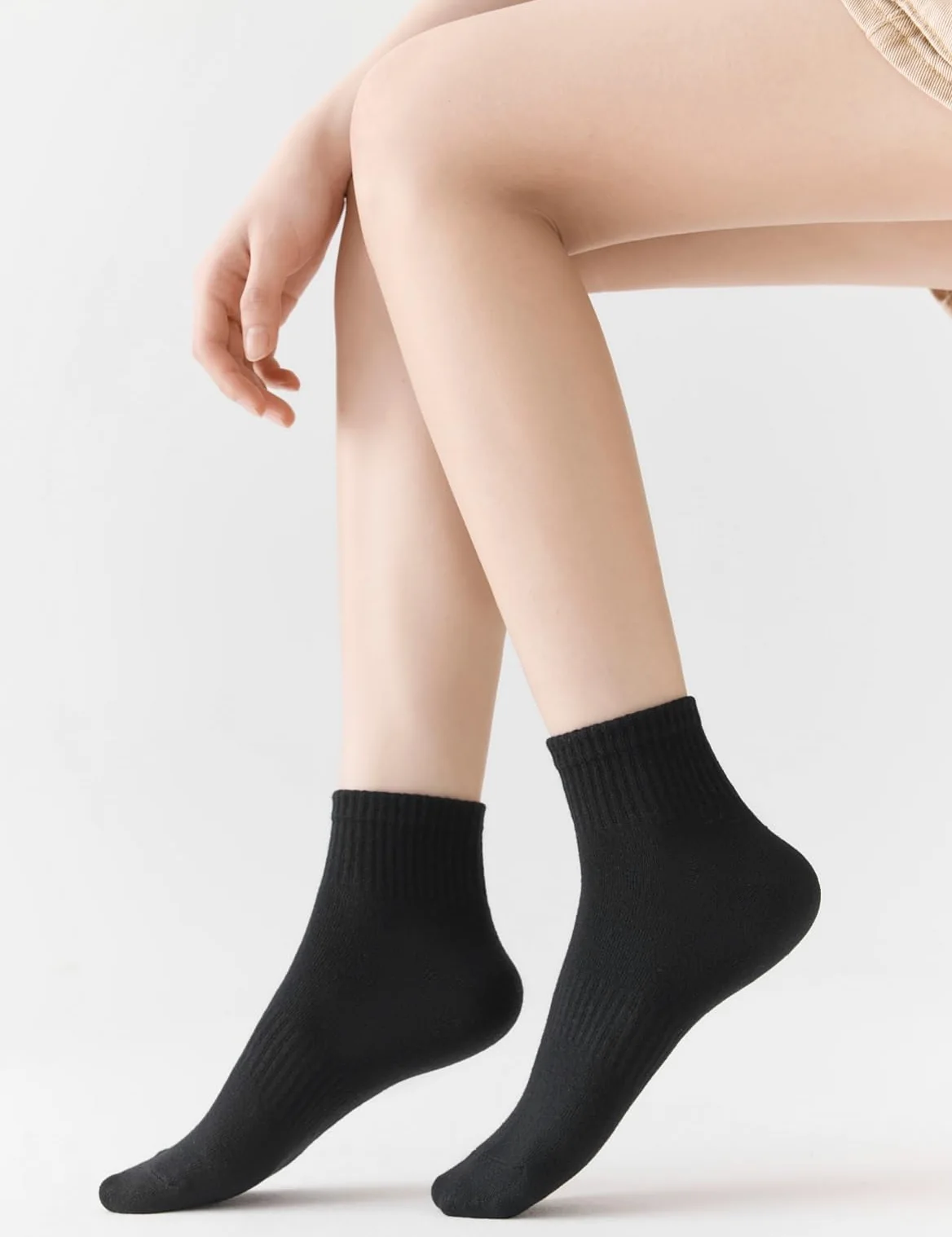 Rehelu Calcetines tobilleros de algodón para mujer, 5 pares