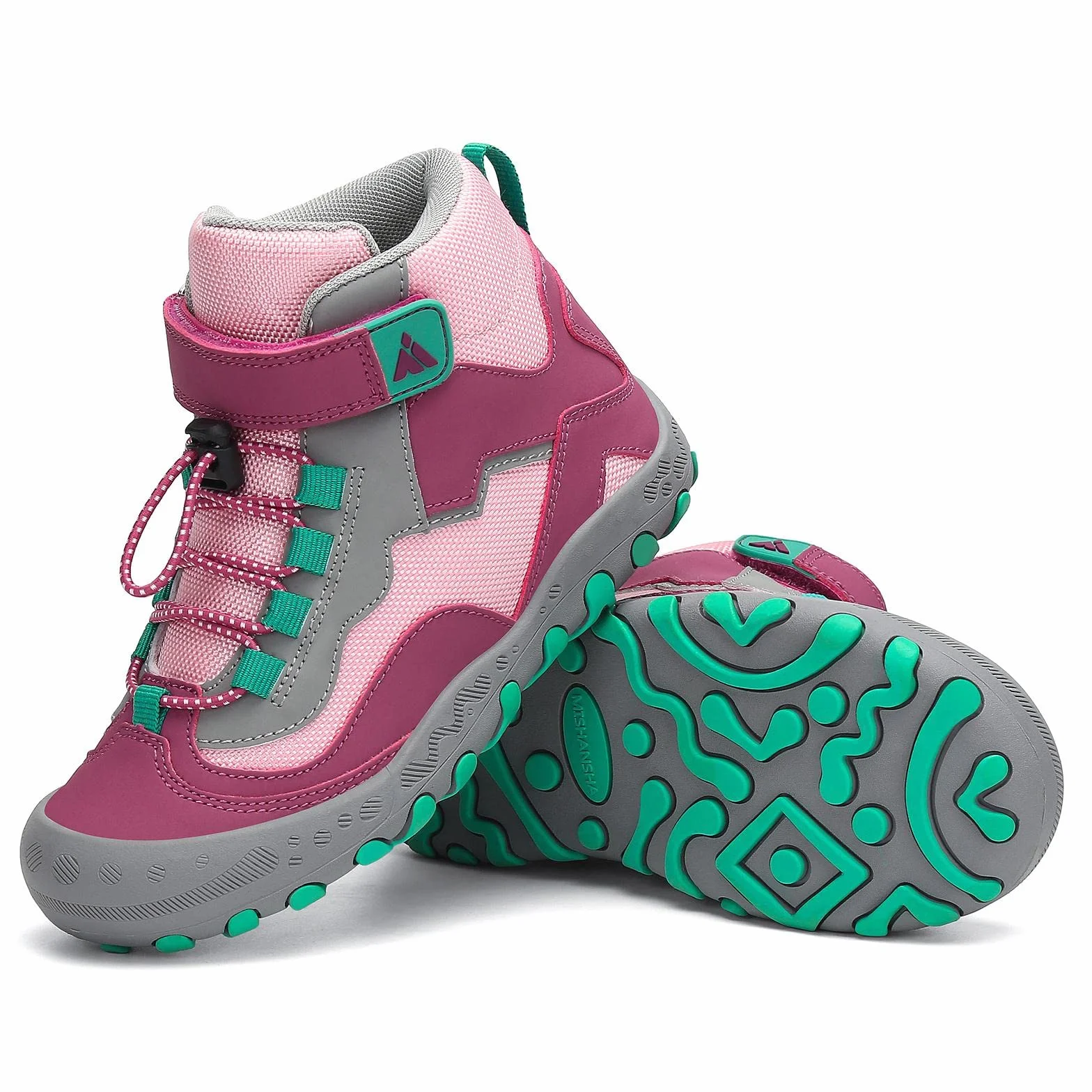 Mishansha Botas de Senderismo Niño Niña Zapatos de Trekking Antideslizante Ligero Zapatillas de Montaña Cómodos Exterior, Rosa Rubor 38 EU